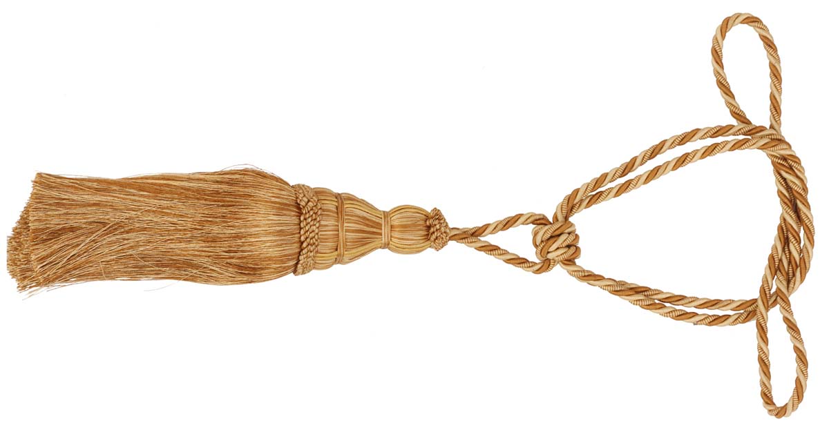 Curtain Tie Backs with Tassels - Light & Dark Shades of Golden Color - Rayon Cord-Style Drapery Holdbacks - Home Decor Furnishings & Supplies - Buy in Bulk Wholesale